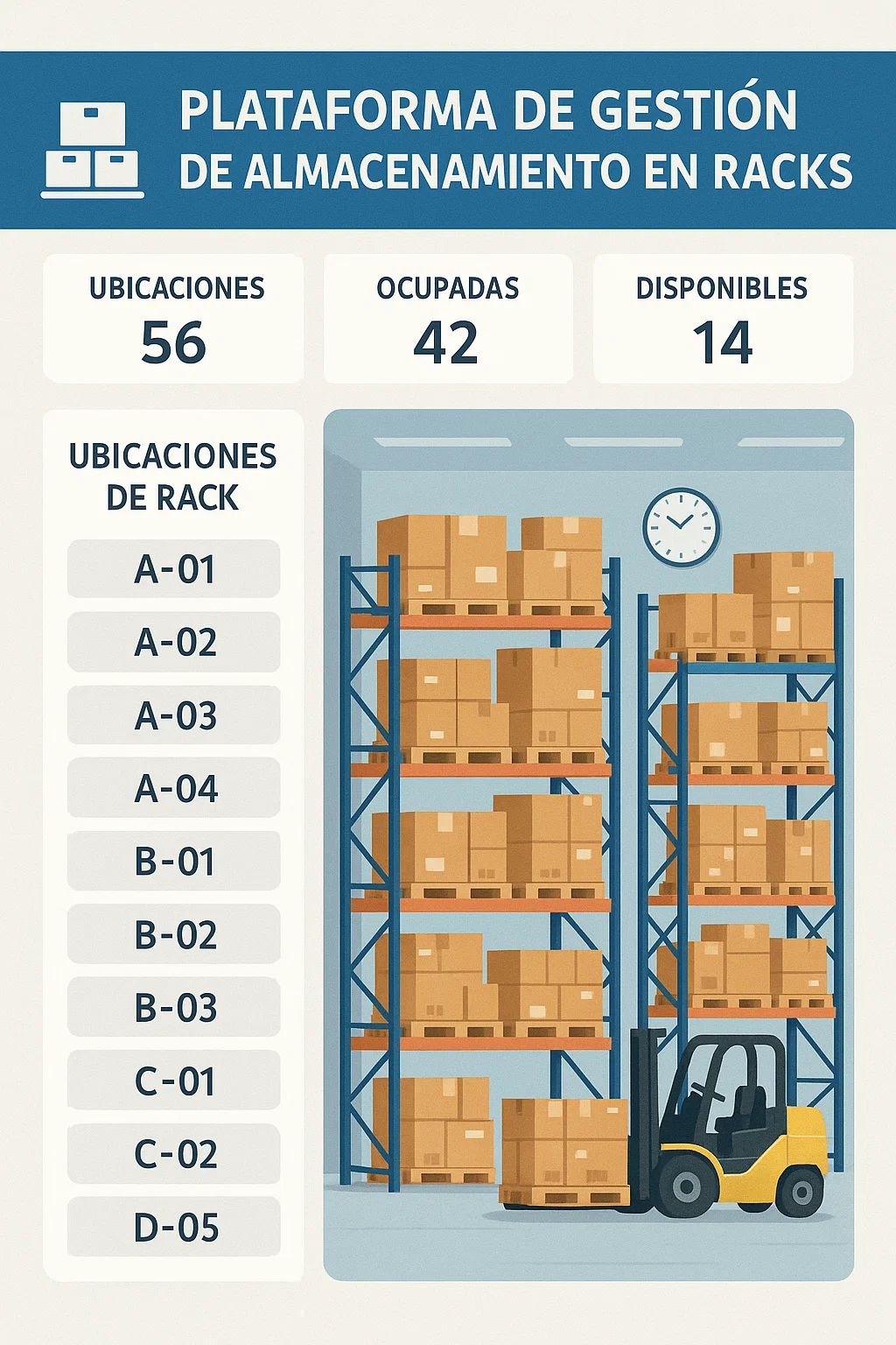 Sistema de gestión de almacenamiento en racks